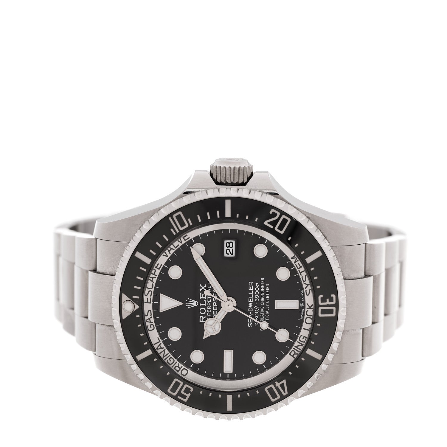 Stainless Steel 44mm Oyster Perpetual Date Sea-Dweller Deepsea Watch Intense Black