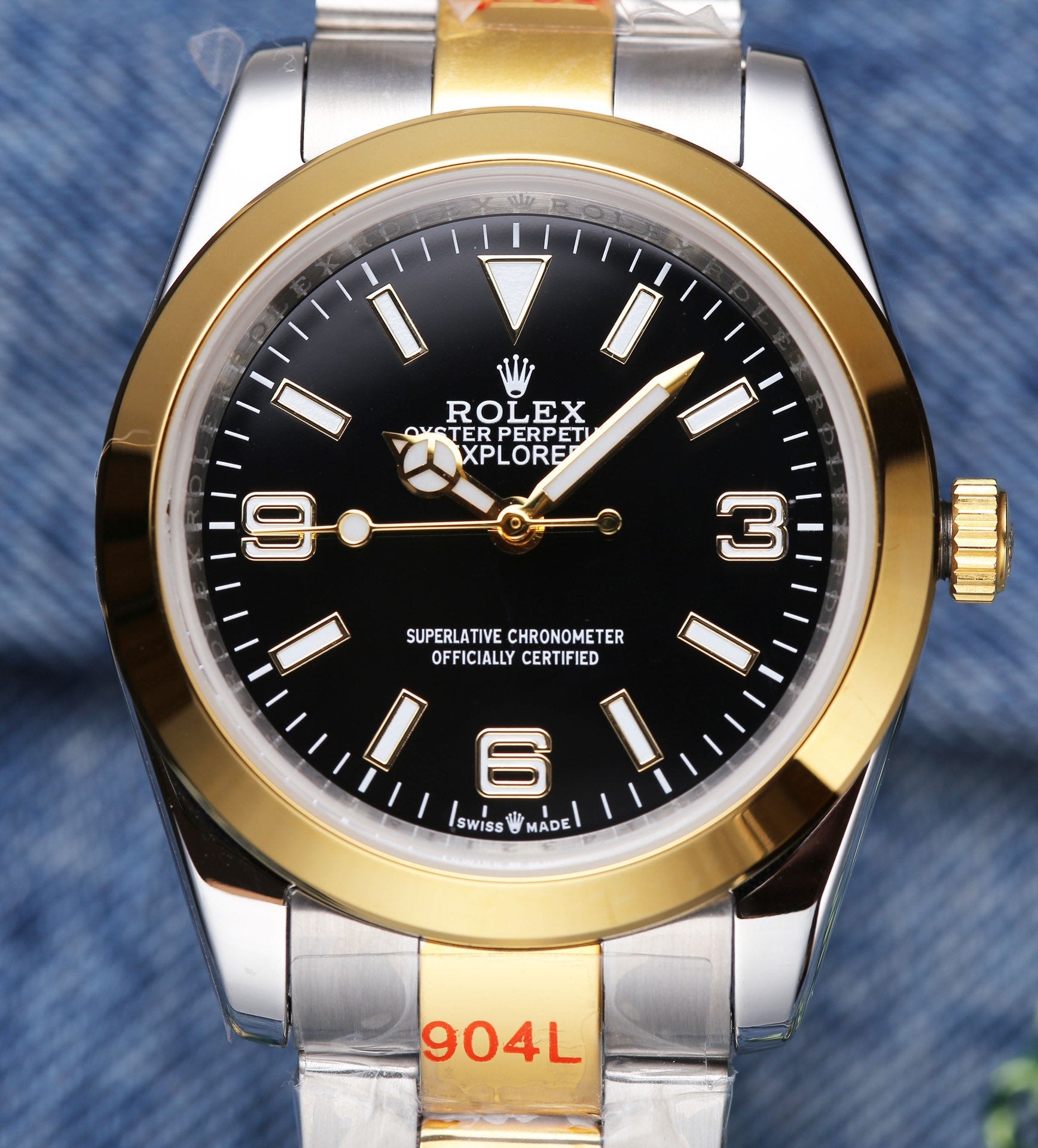 EXPLORER 41MM GOLD STEEL BLACK DIAL