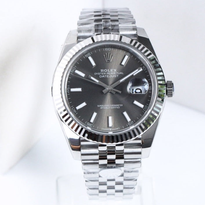 DATEJUST 41 GREY DIAL SILVER CASE