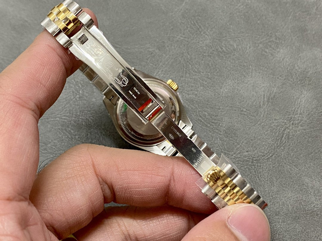 DATEJUST 28MM GOLD STEEL DIAMOND NUMERALS