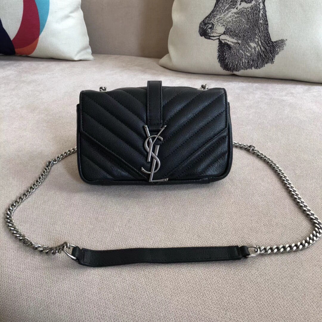 YSL Chevron Monogram Classic Baby Chain Bag