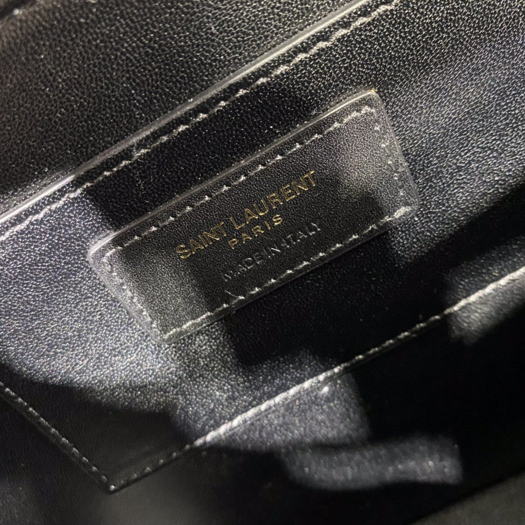 YSL SOLFERINO MEDIUM SATCHEL IN CANVAS AND BOX SAINT LAURENT LEATHER