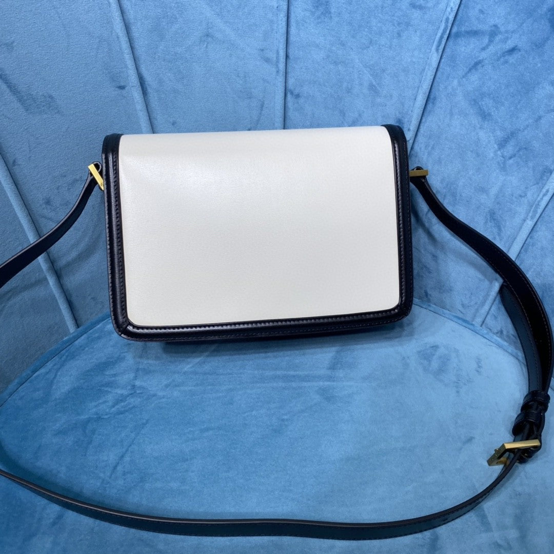 YSL SOLFERINO MEDIUM SATCHEL IN CANVAS AND BOX SAINT LAURENT LEATHER