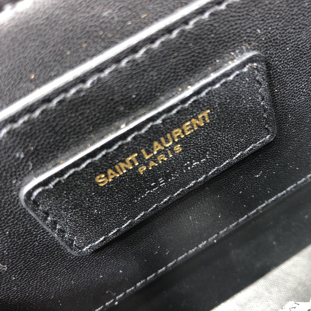 YSL SOLFERINO SMALL SATCHEL IN CANVAS AND BOX SAINT LAURENT LEATHER