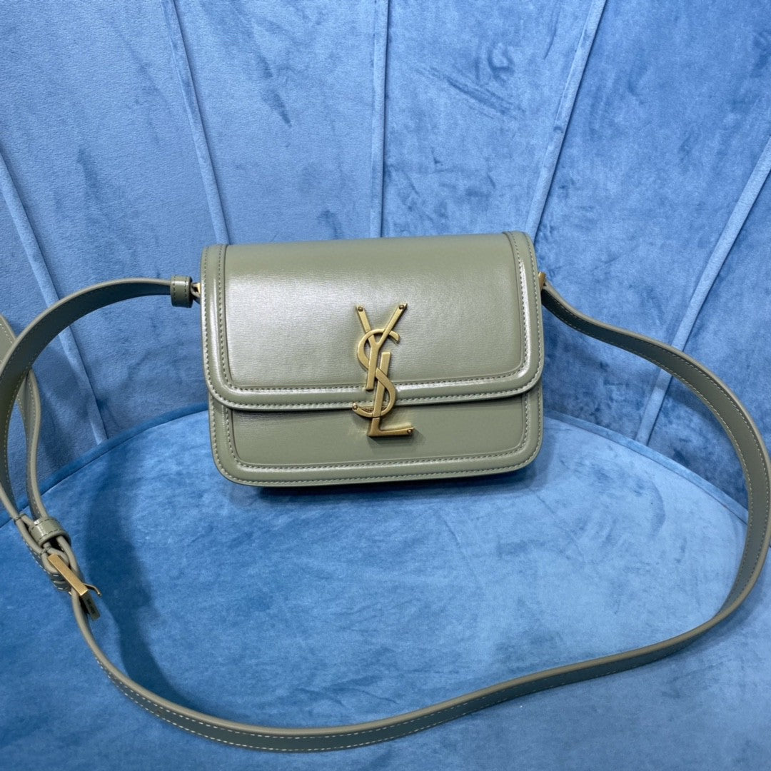 YSL SOLFERINO SMALL SATCHEL IN BOX SAINT LAURENT LEATHER