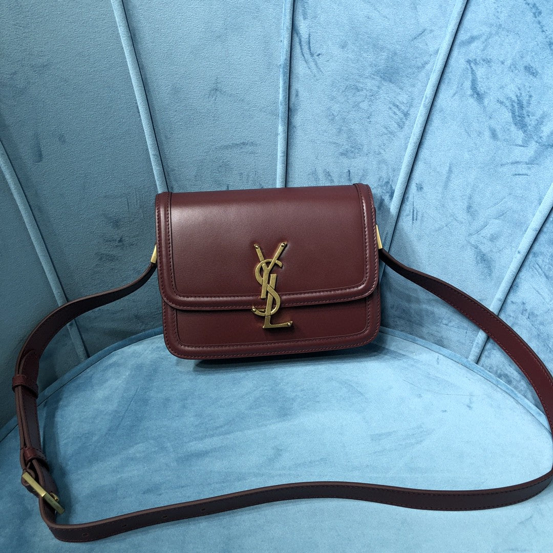 YSL SOLFERINO SMALL SATCHEL IN BOX SAINT LAURENT LEATHER