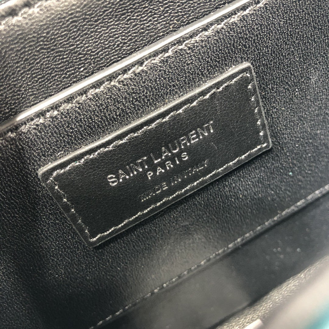 YSL SOLFERINO SMALL SATCHEL IN BOX SAINT LAURENT LEATHER