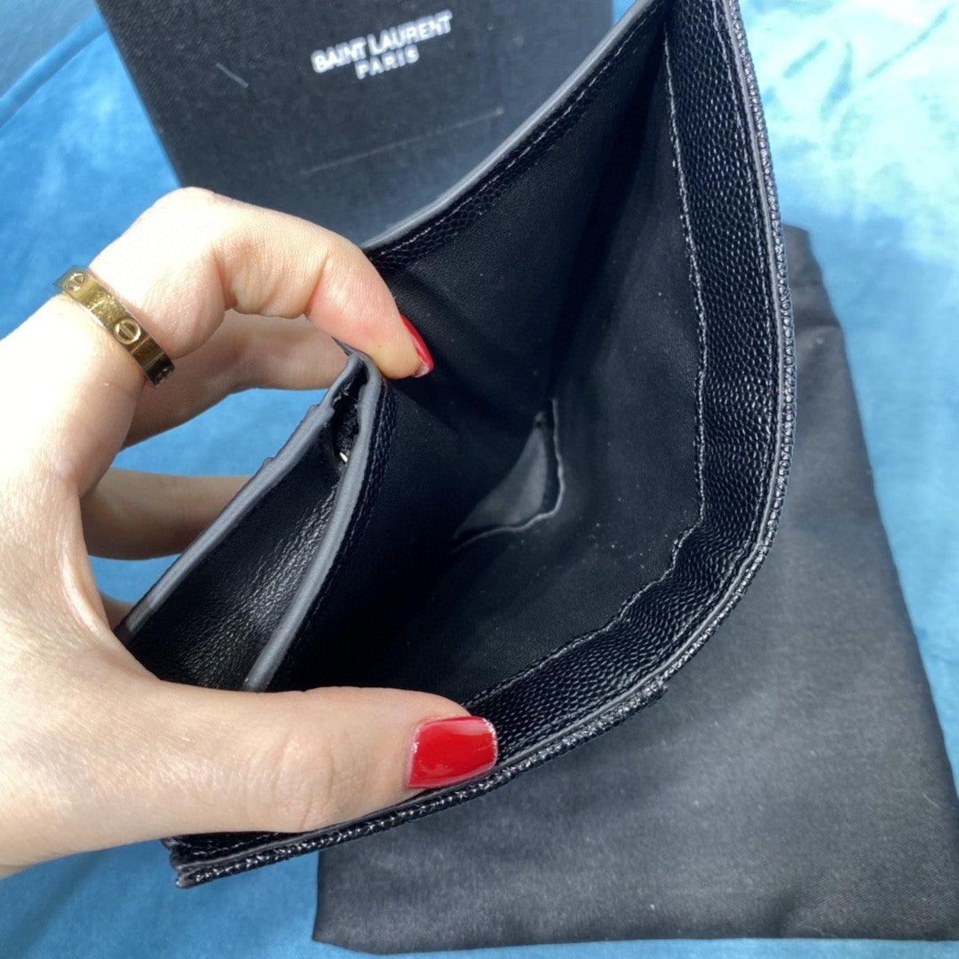 YSL CASSANDRE MATELASSÉ FLAP CARD CASE