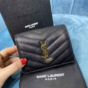 YSL CASSANDRE MATELASSÉ FLAP CARD CASE