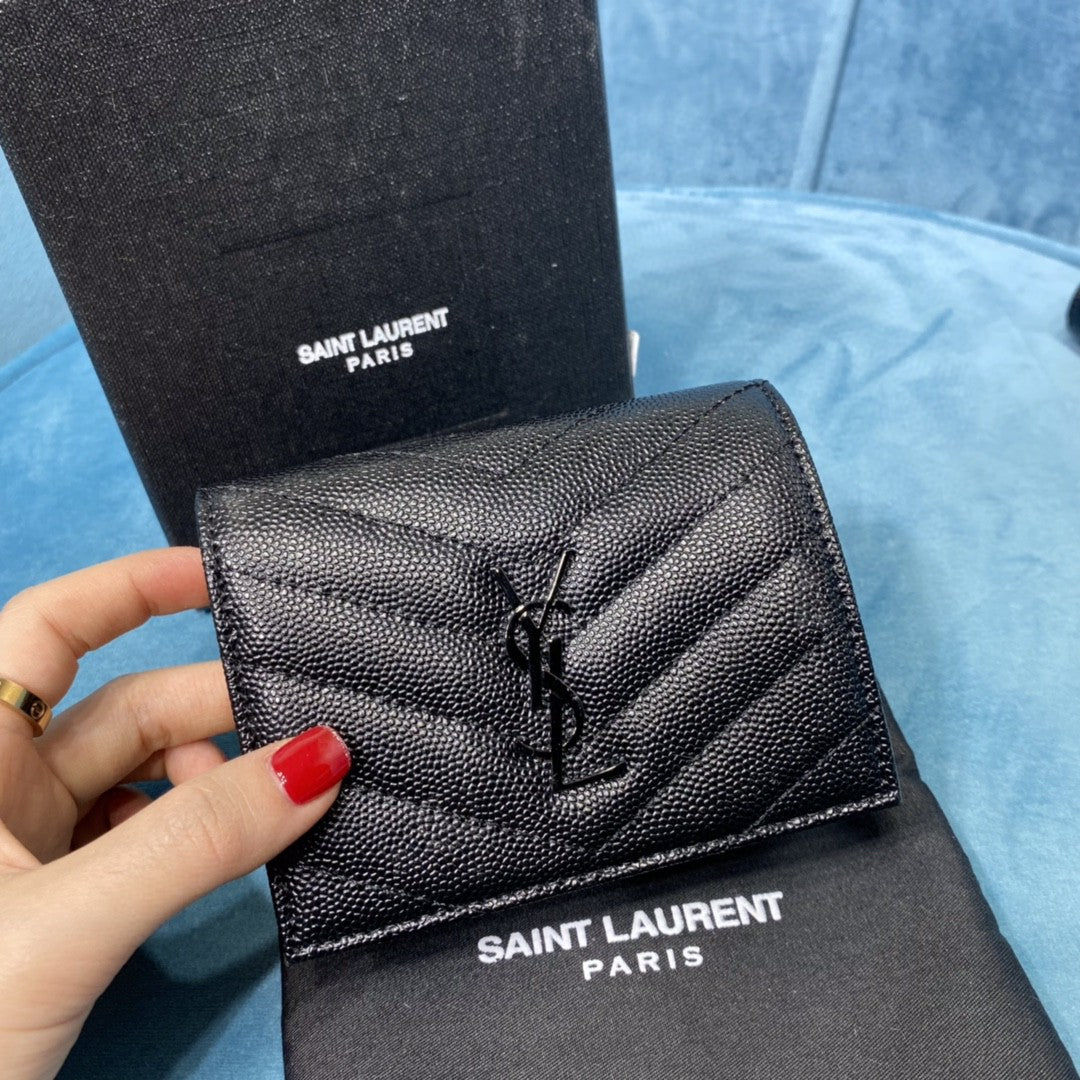 YSL CASSANDRE MATELASSÉ FLAP CARD CASE