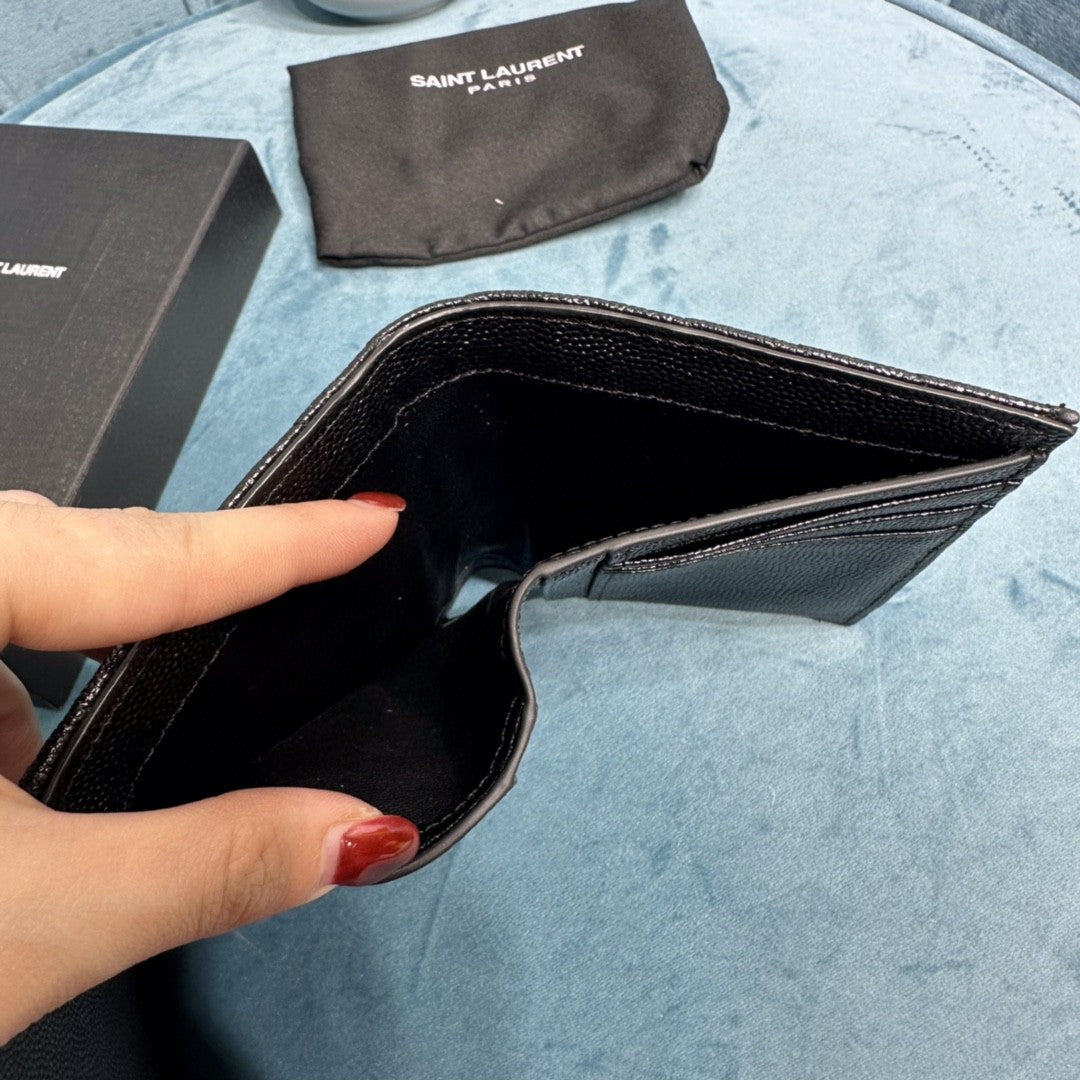 YSL CASSANDRE MATELASSÉ COMPACT TRI FOLD WALLET