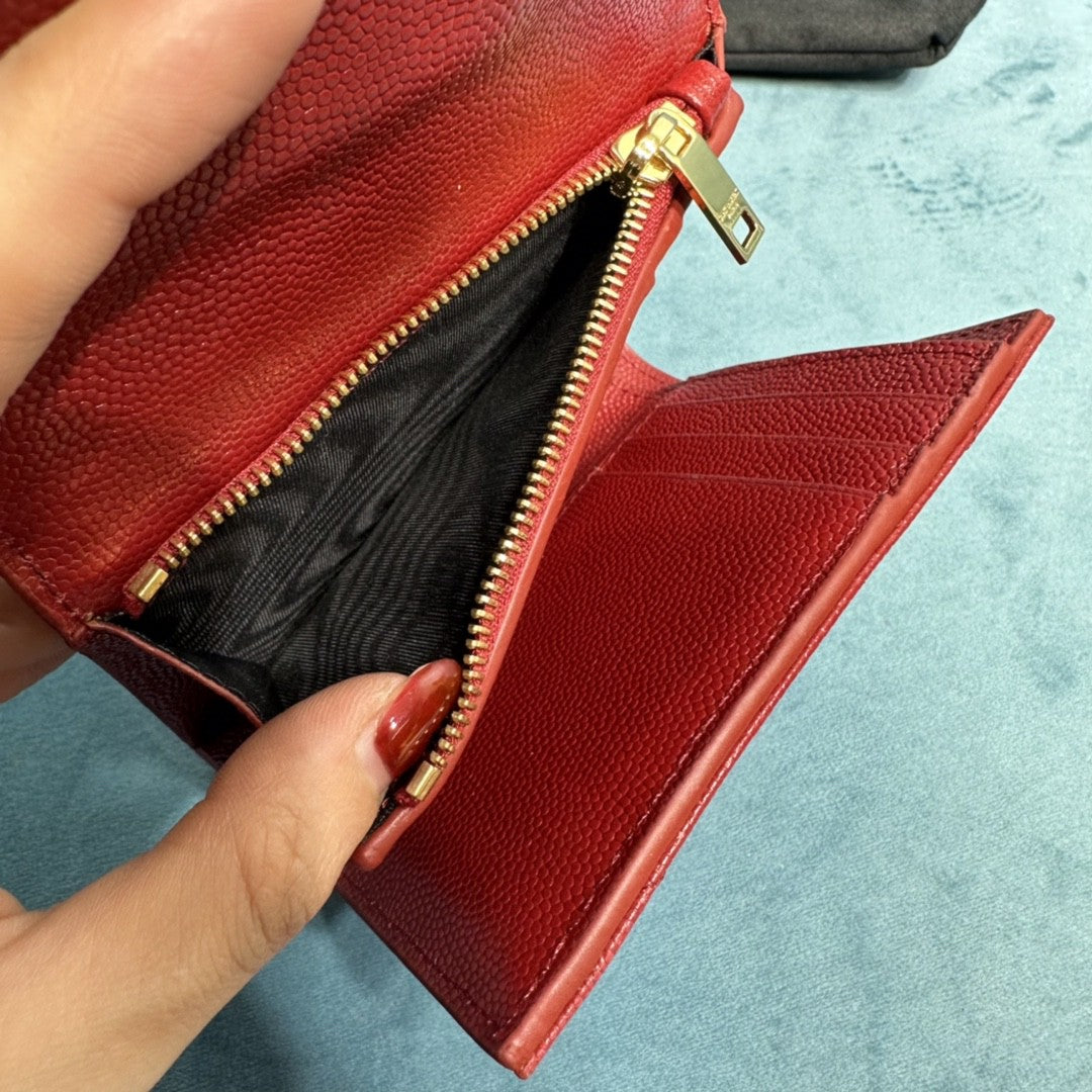 YSL CASSANDRE MATELASSÉ COMPACT TRI FOLD WALLET