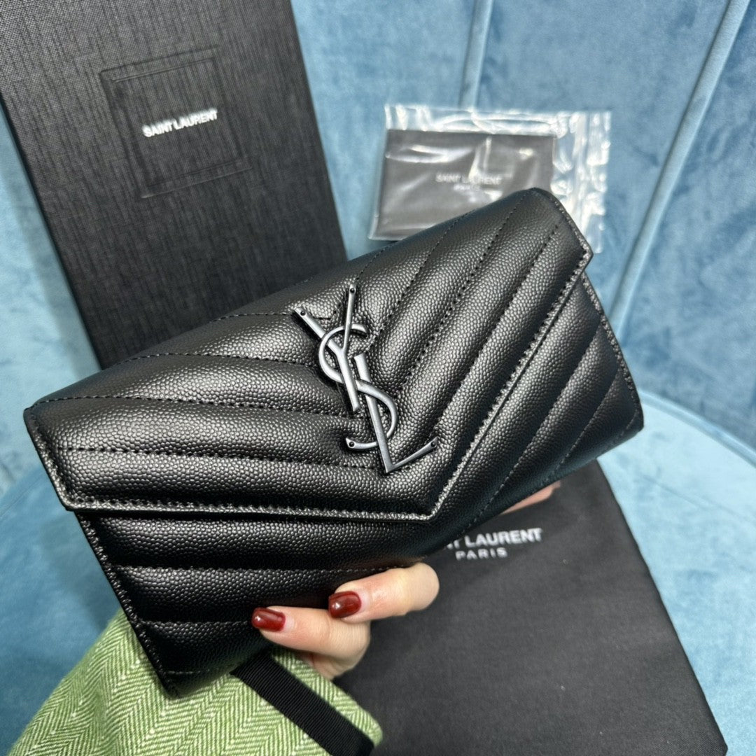 YSL CASSANDRE MATELASSÉ LARGE FLAP WALLET