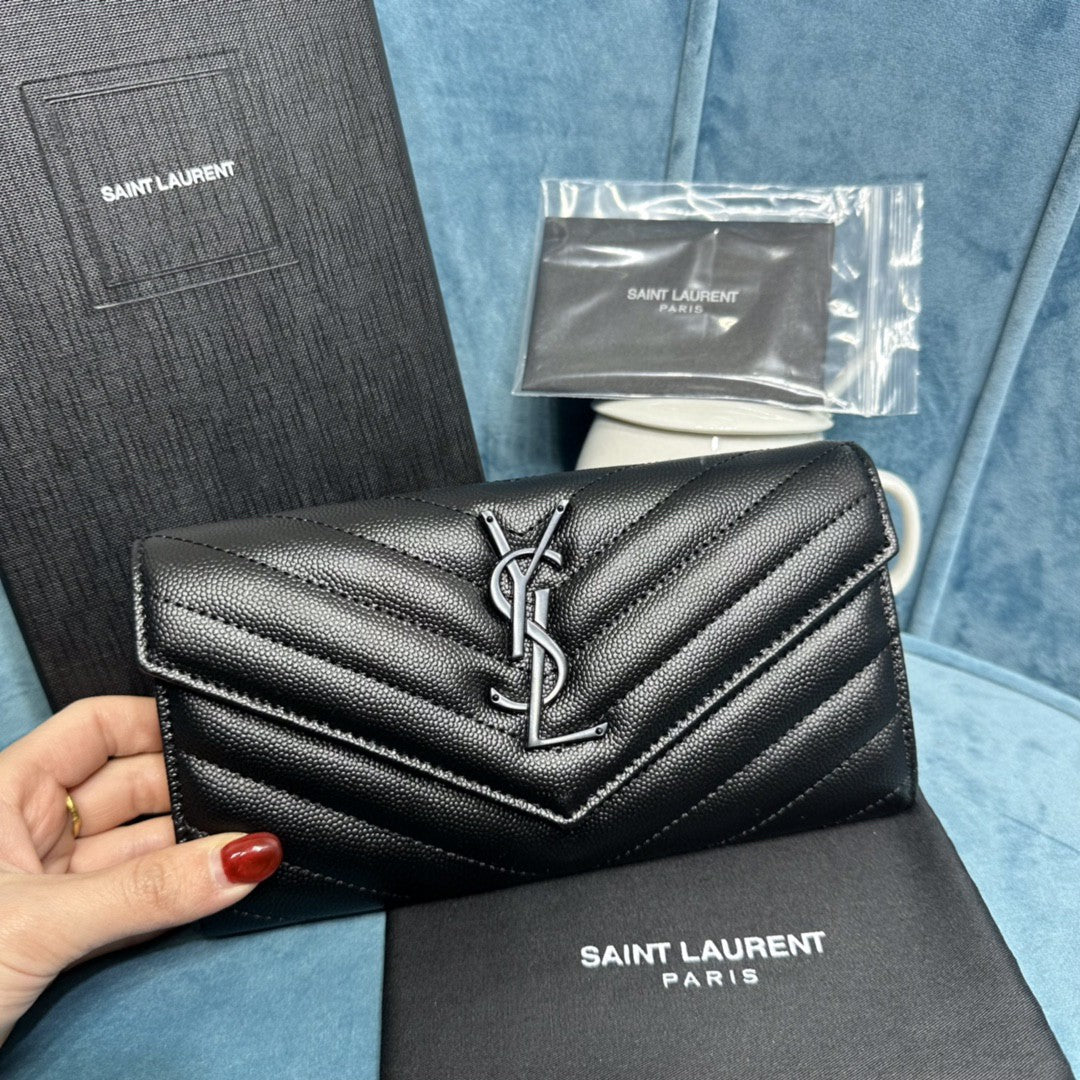 YSL CASSANDRE MATELASSÉ LARGE FLAP WALLET