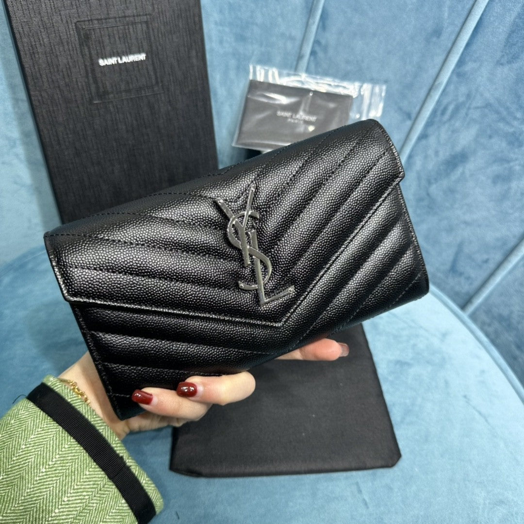 YSL CASSANDRE MATELASSÉ LARGE FLAP WALLET