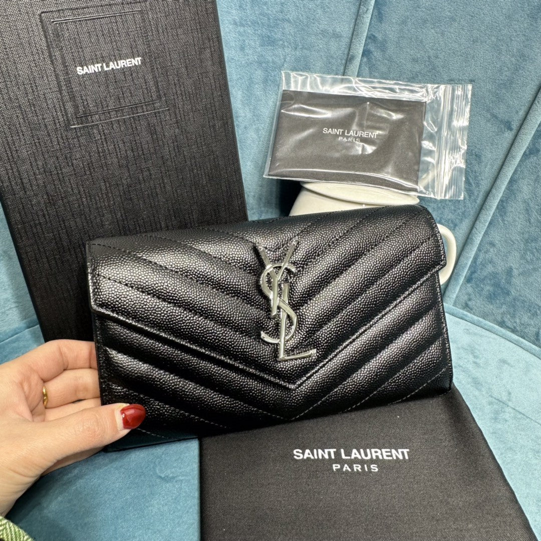 YSL CASSANDRE MATELASSÉ LARGE FLAP WALLET