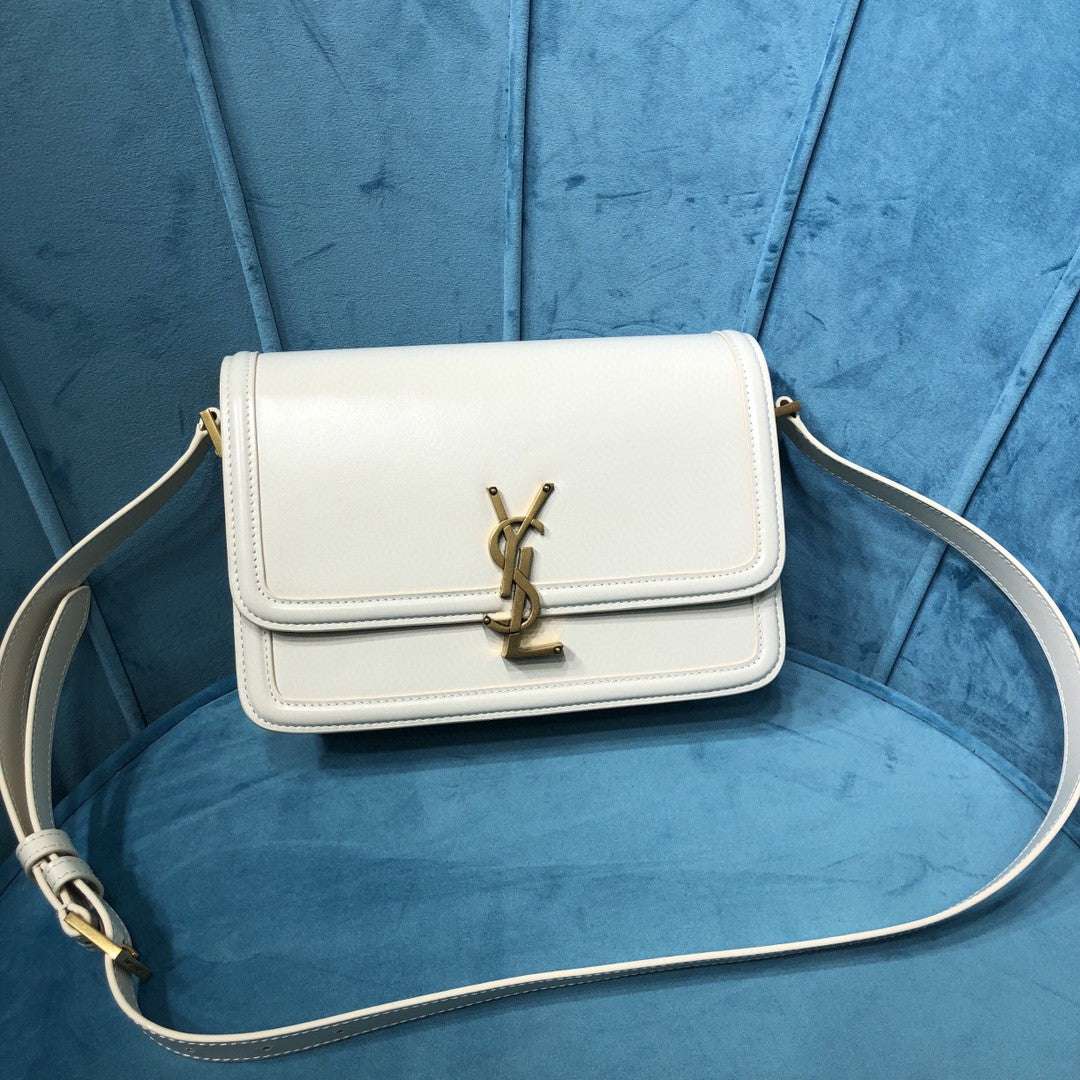 YSL SOLFERINO MEDIUM SATCHEL IN CANVAS AND BOX