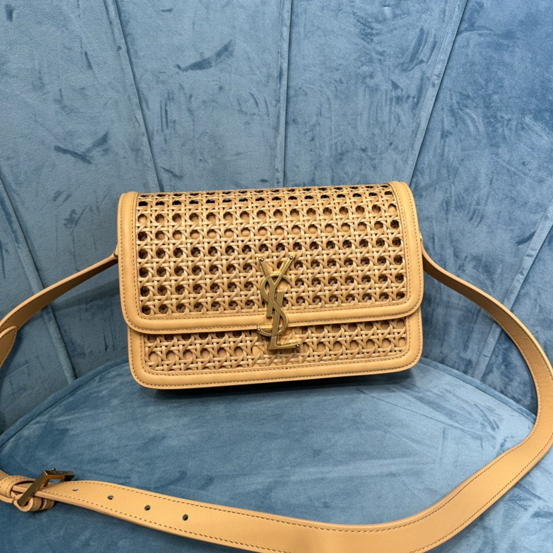 YSL SOLFERINO MEDIUM SATCHEL IN CANVAS AND BOX