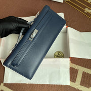 HM Kelly Cut 31cm Navy Swift Leather Shw