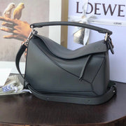 Loew Puzzle Fold Tote Iblack Shiny Calfskin