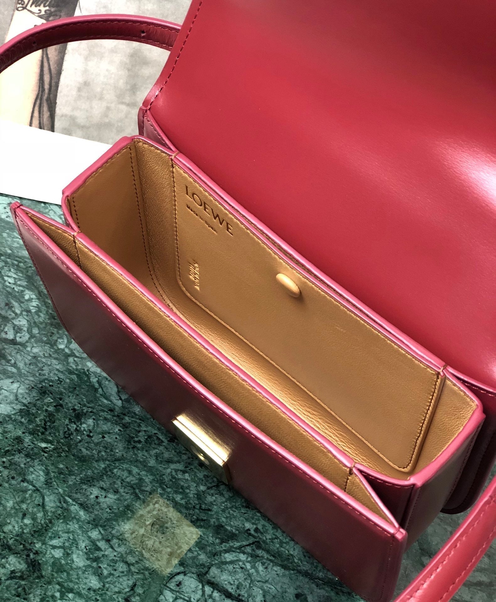 Loew Puzzle Fold Tote Iblack Shiny Calfskin