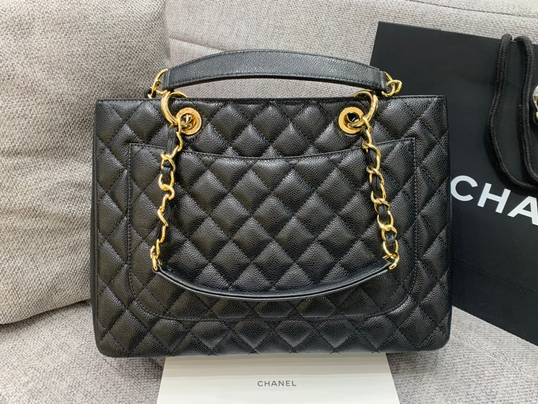 CC Large Tote 39 Light Beige Canvas Pearl Logo