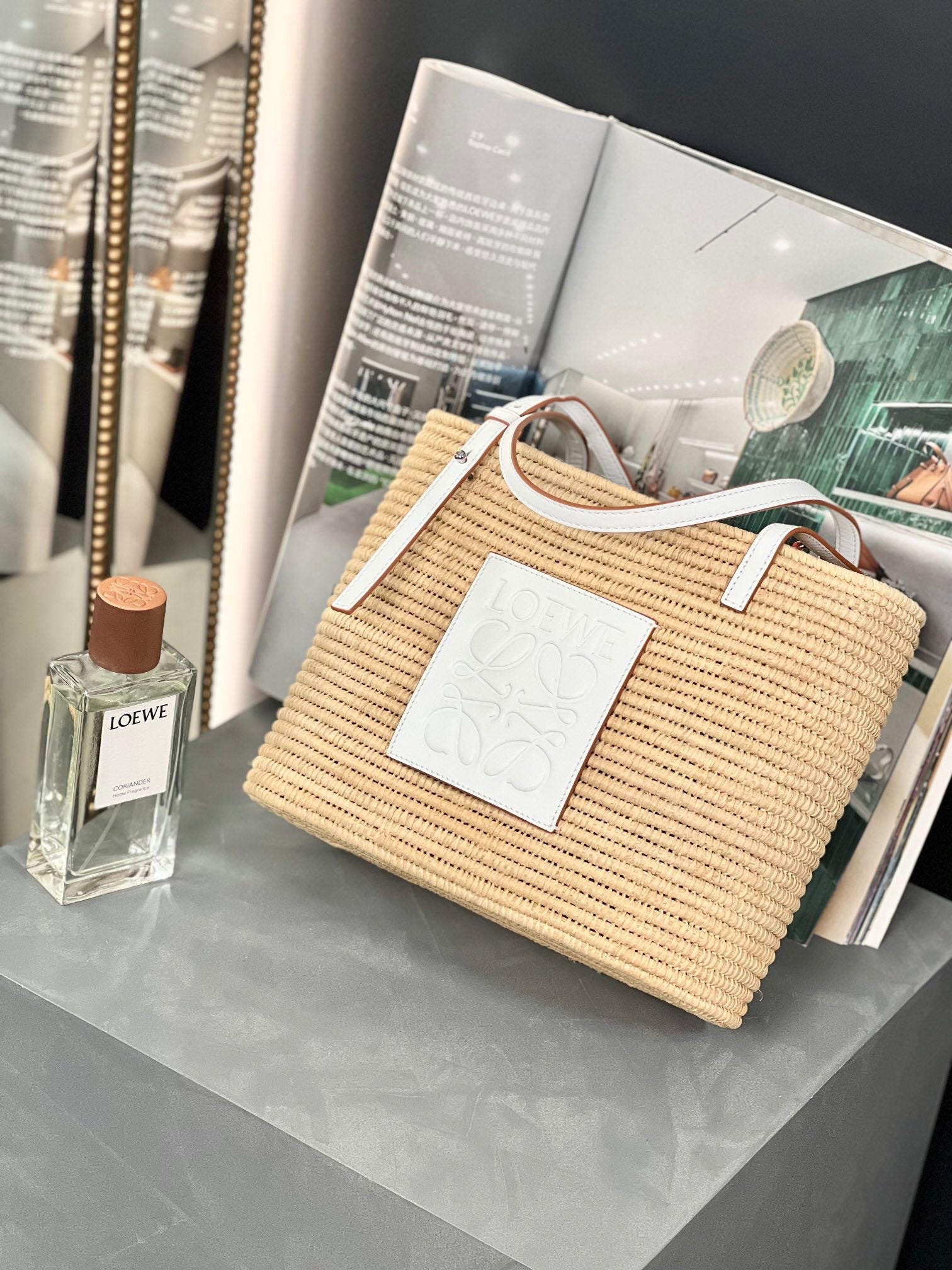 Loew Puzzle Fold Tote Iblack Shiny Calfskin