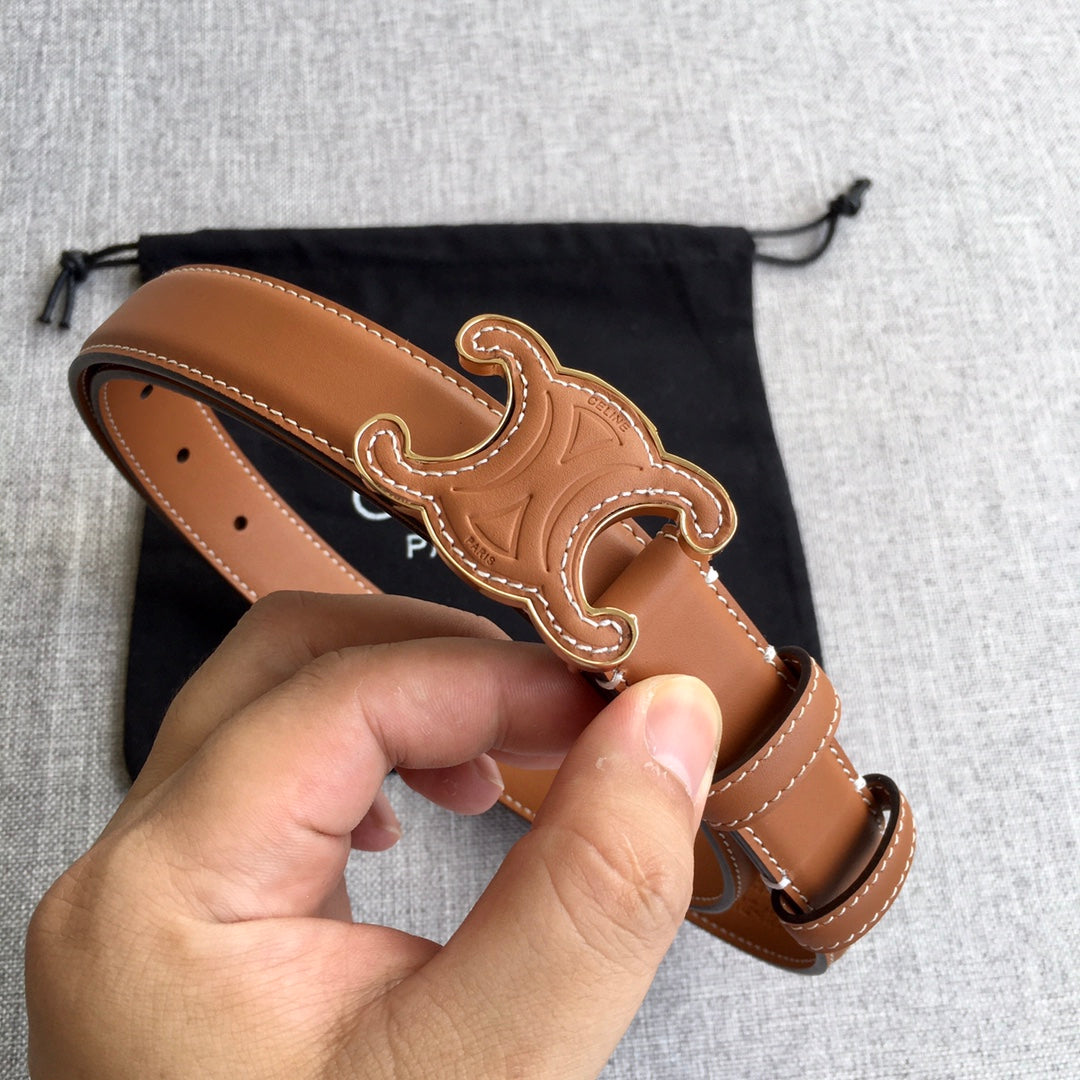 Medium Cuir Triomphe Belt 25Mm Tan Calfskin