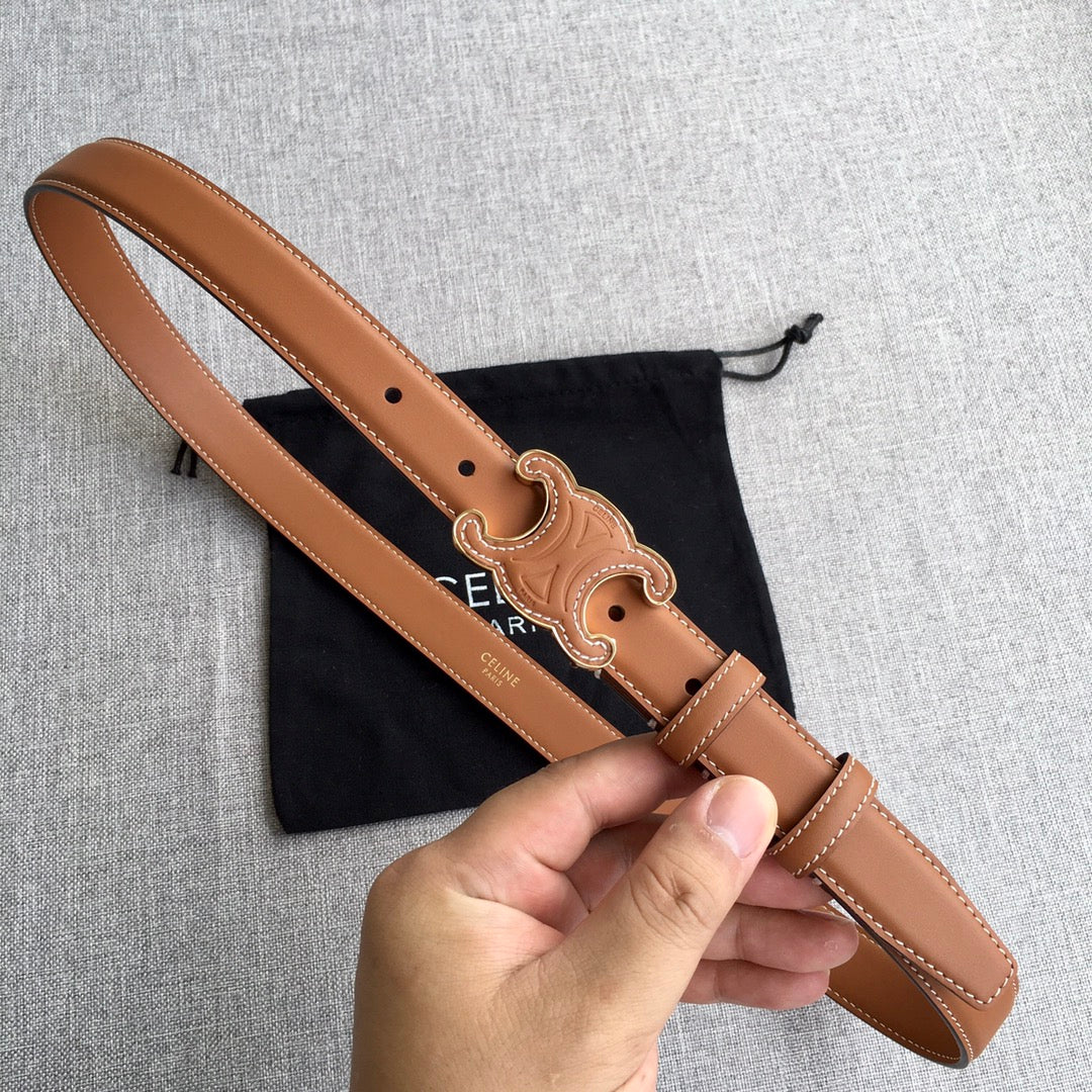 Medium Cuir Triomphe Belt 25Mm Tan Calfskin