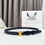 Cl Belt 18Mm Black Crocodile Embossed Calfskin Ghw