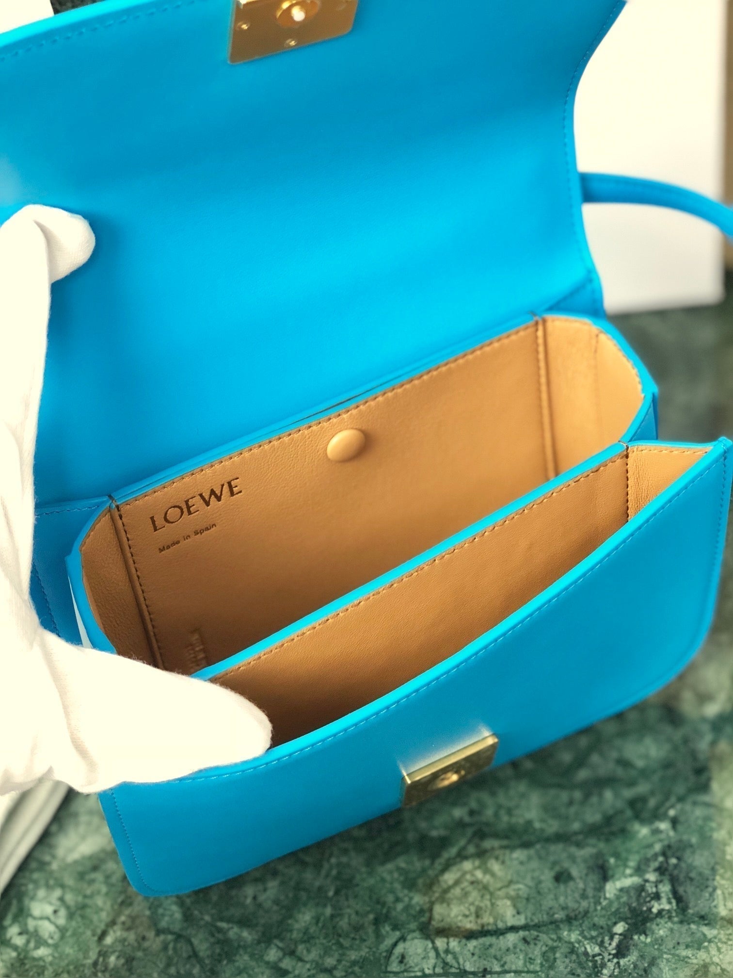 Loew Puzzle Fold Tote Iblack Shiny Calfskin