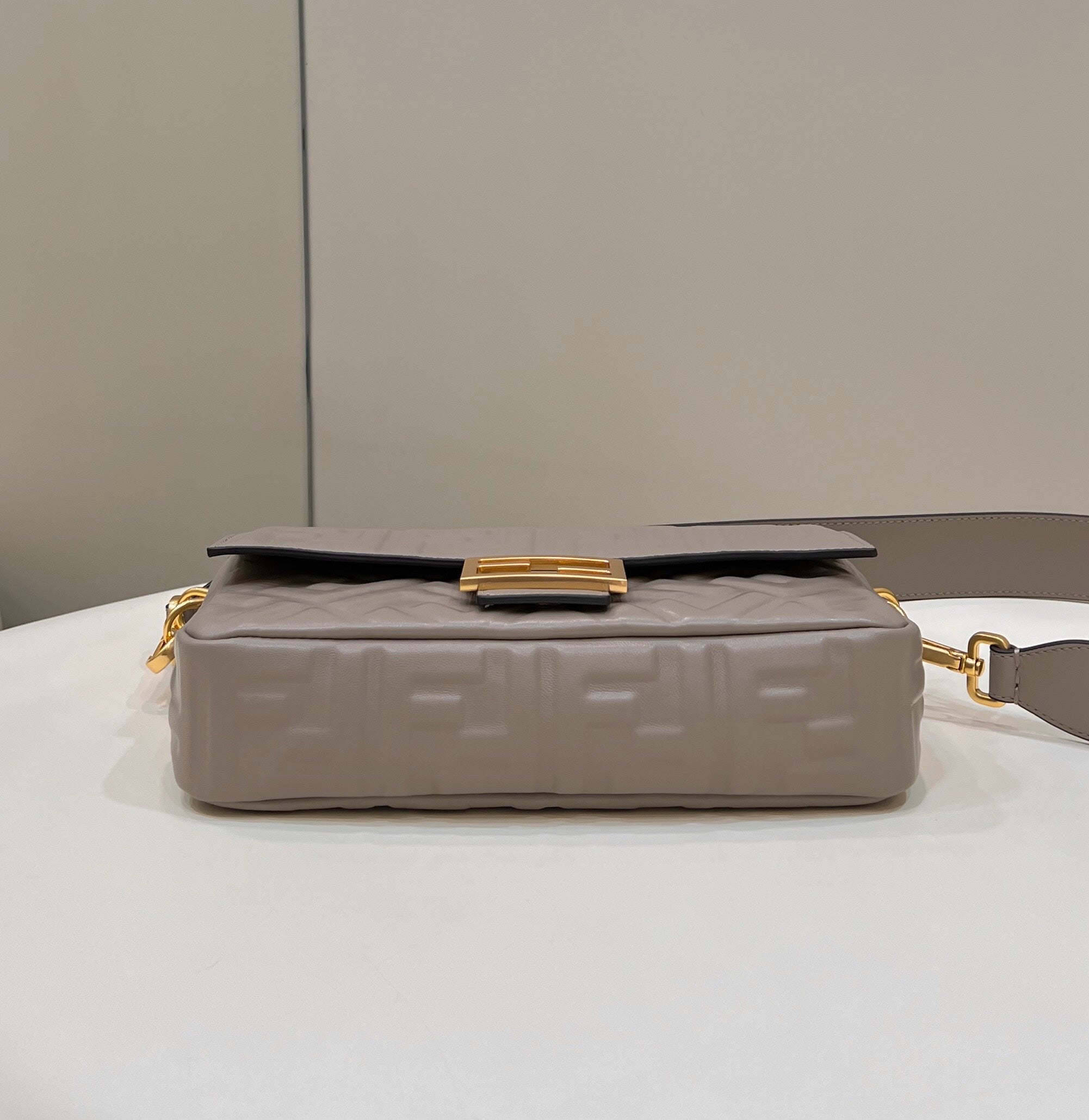 Baguette 27cm Dove Grey Lambskin Gold Hardware
