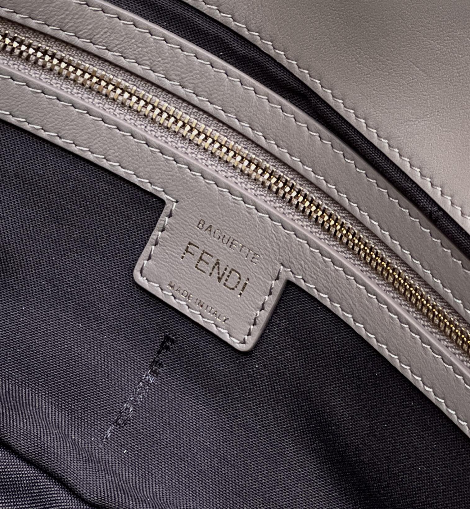 Baguette 27cm Dove Grey Lambskin Gold Hardware