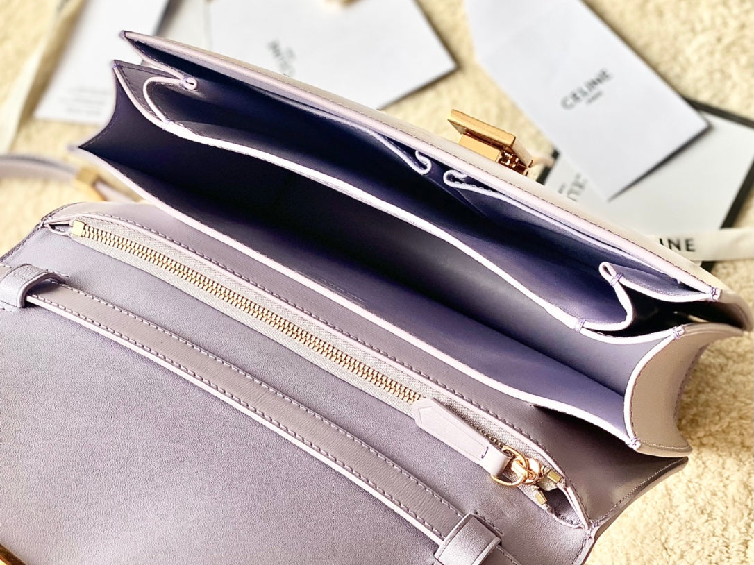 CELINE MEDIUM CLASSIQUE BAG 24CM LIGHT PURPLE CALFSKIN