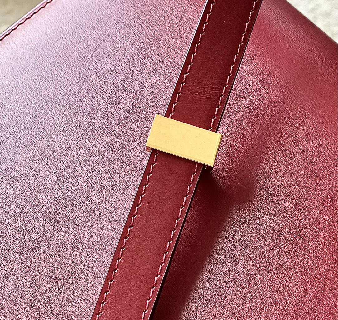 CELINE MEDIUM CLASSIQUE BAG 24CM RED CALFSKIN