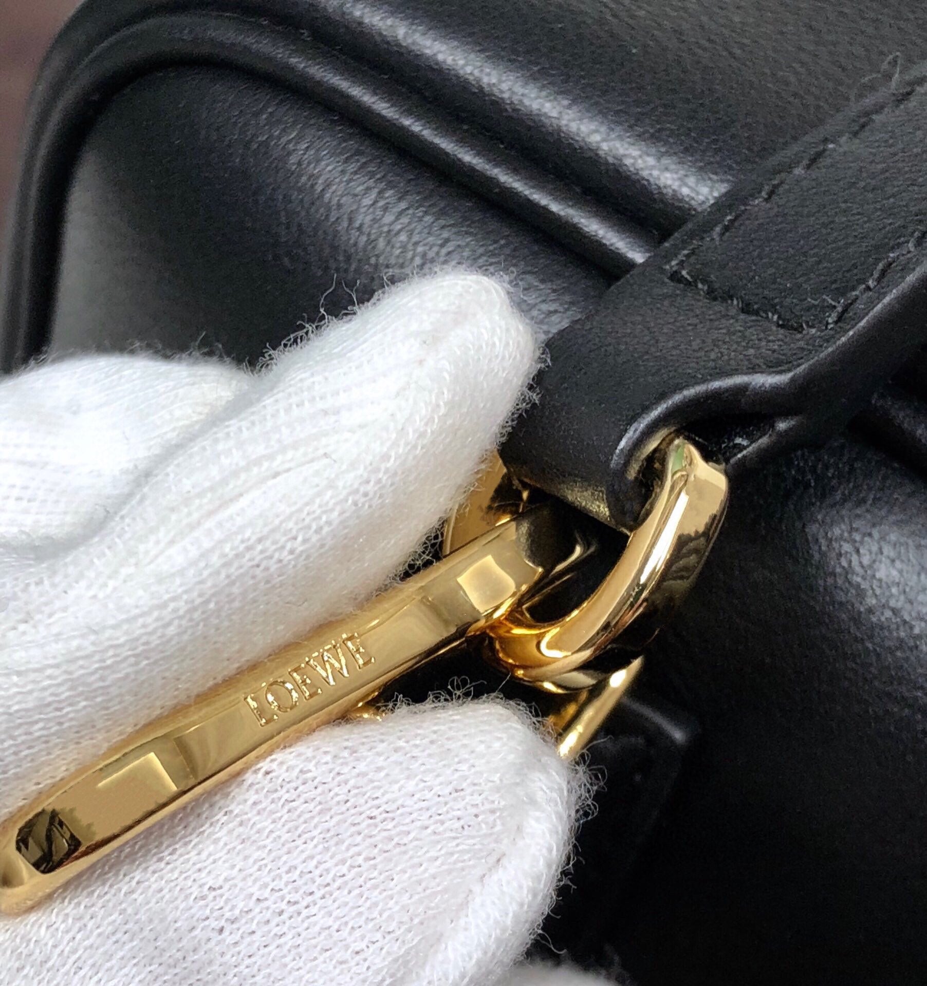 Loew Puzzle Fold Tote Iblack Shiny Calfskin