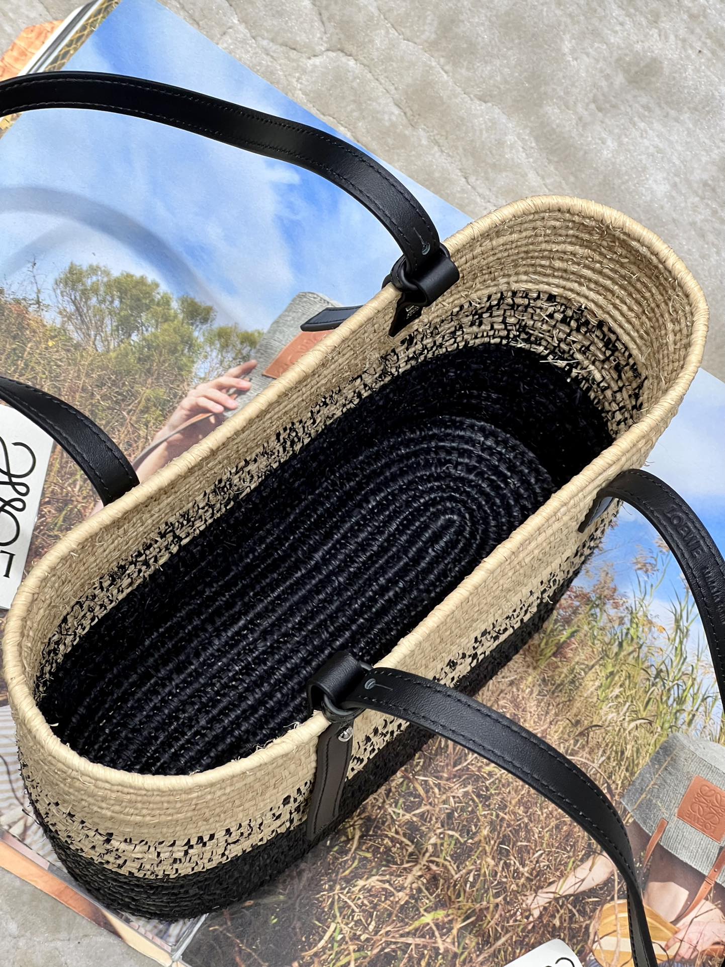 Loew Puzzle Fold Tote Iblack Shiny Calfskin