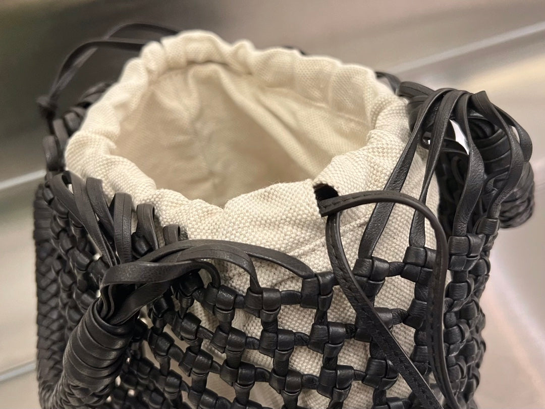 CAVALLINO 23 BAG in BLACK LAMBSKIN