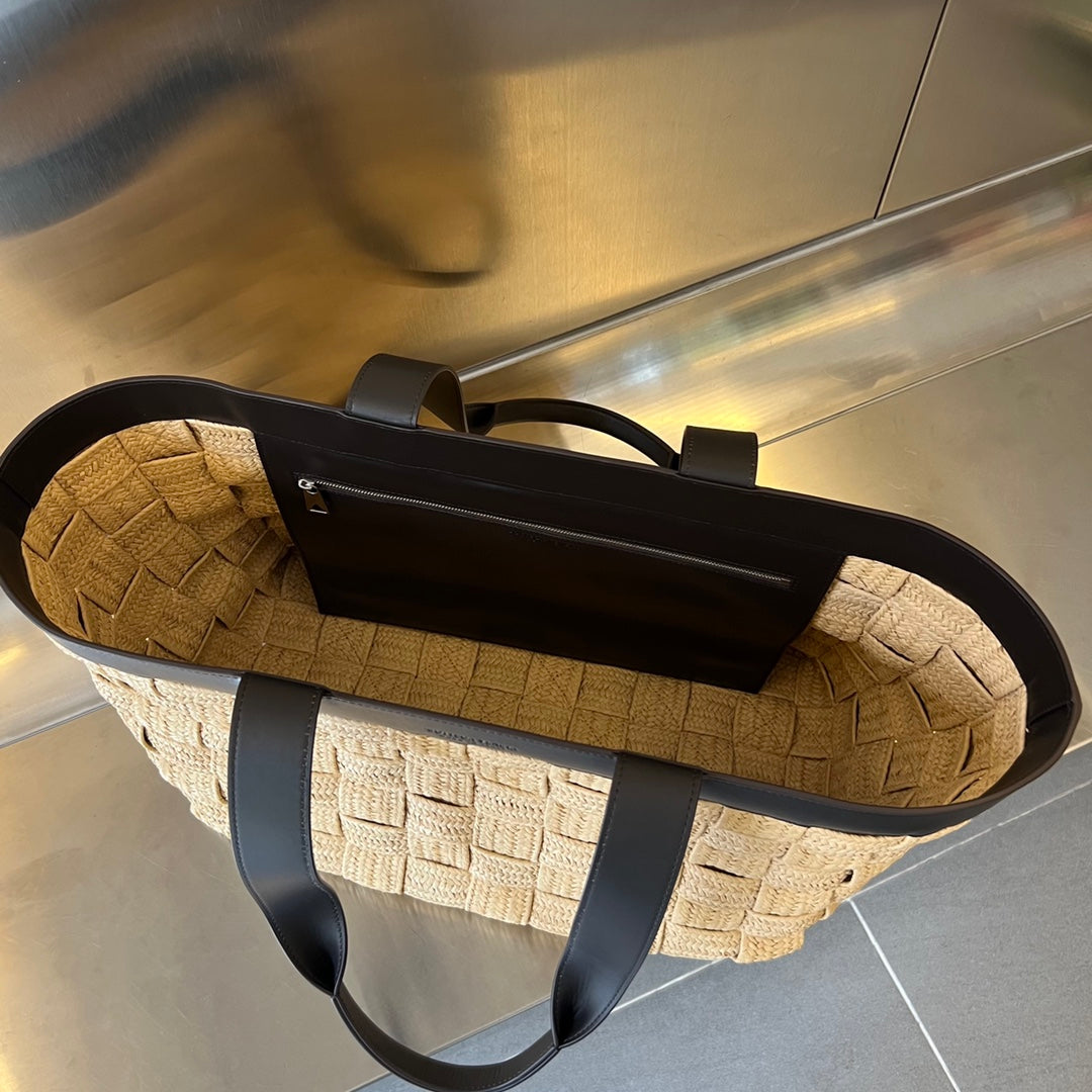 CASSETTE 44 TOTE BEIGE and BLACK VISCOSE