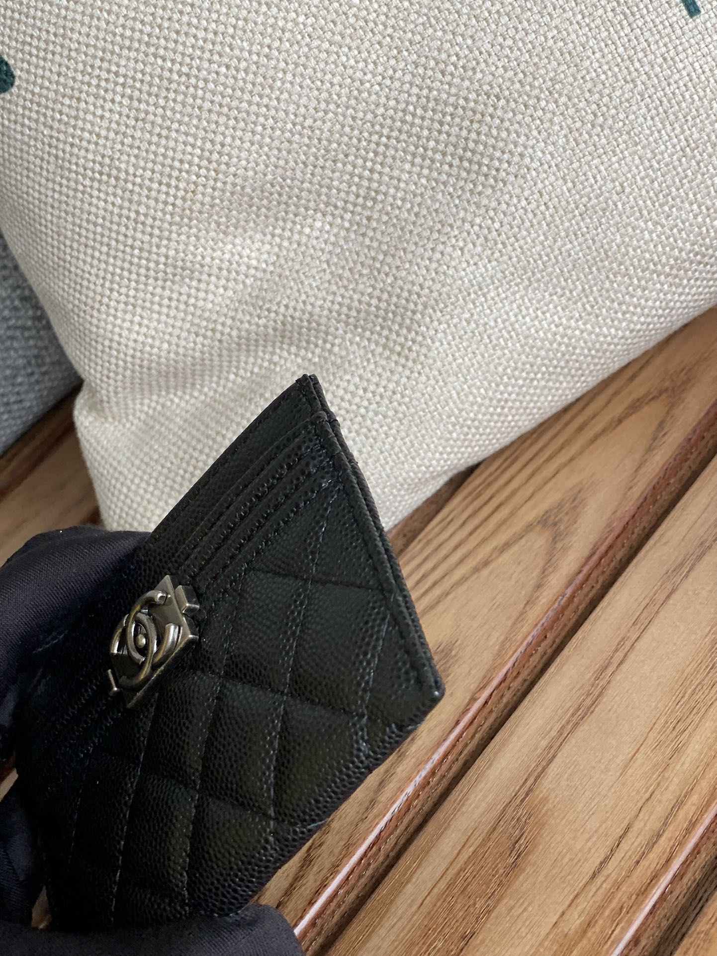 CC Large Tote 39 Light Beige Canvas Pearl Logo