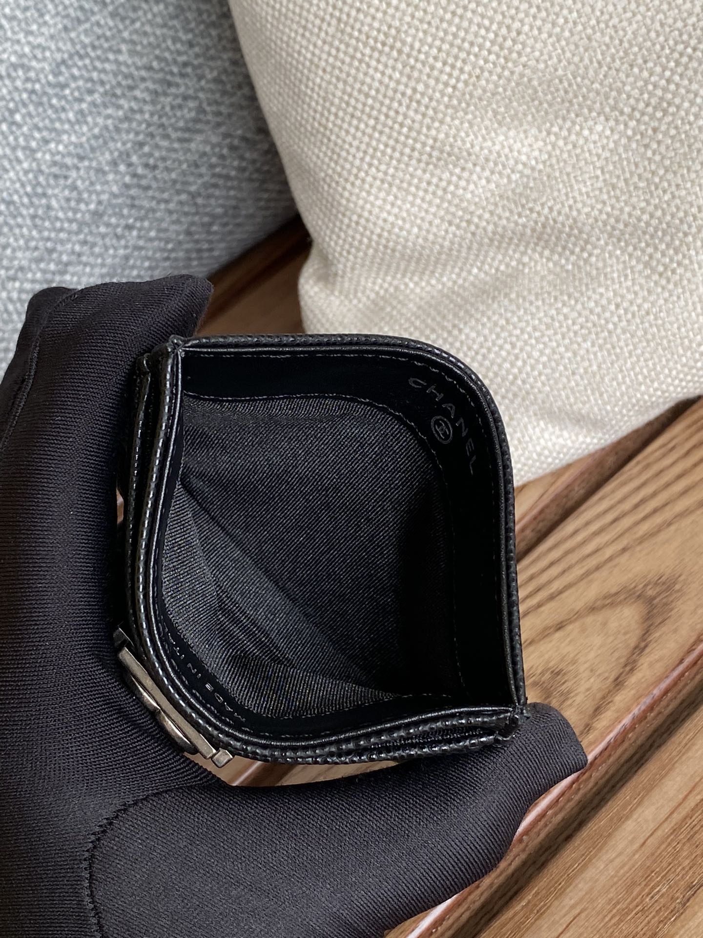 CC Large Tote 39 Light Beige Canvas Pearl Logo