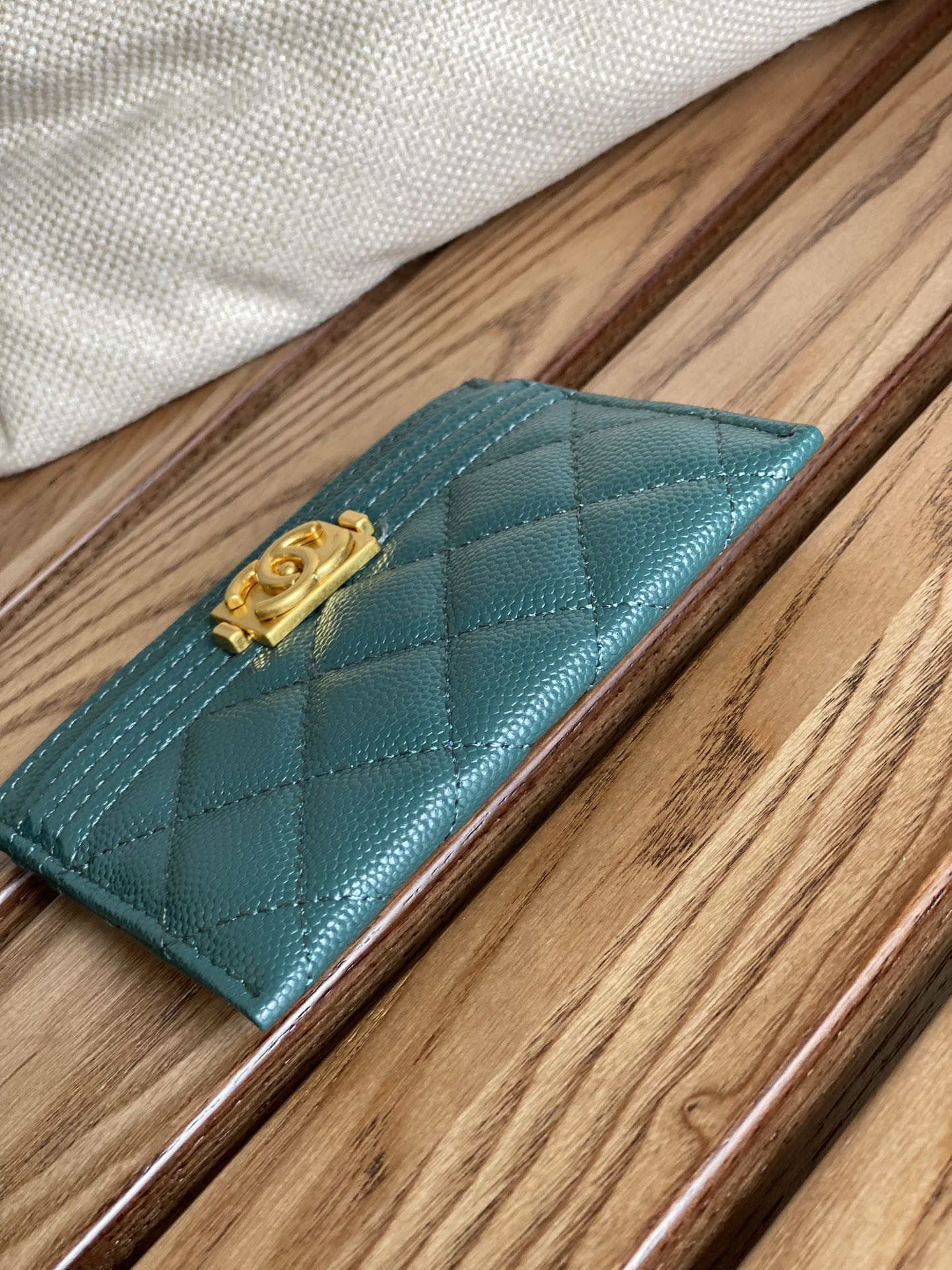 CC Large Tote 39 Light Beige Canvas Pearl Logo