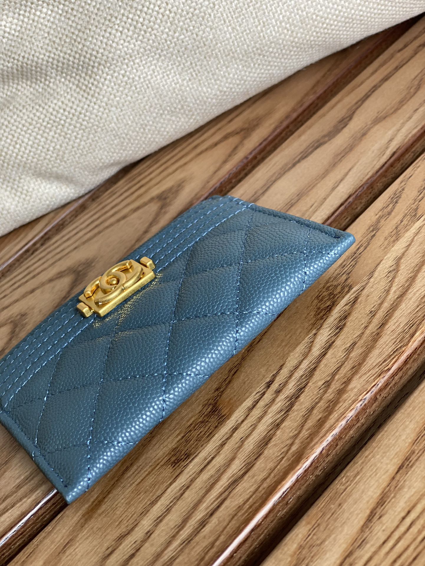 CC Large Tote 39 Light Beige Canvas Pearl Logo