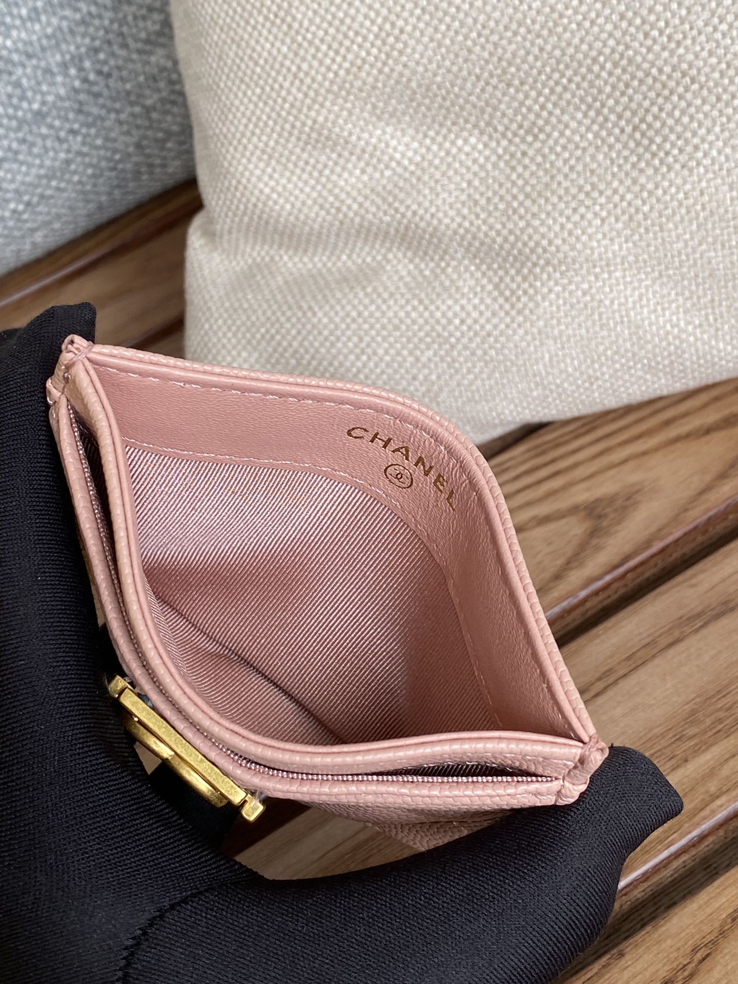 CC Large Tote 39 Light Beige Canvas Pearl Logo