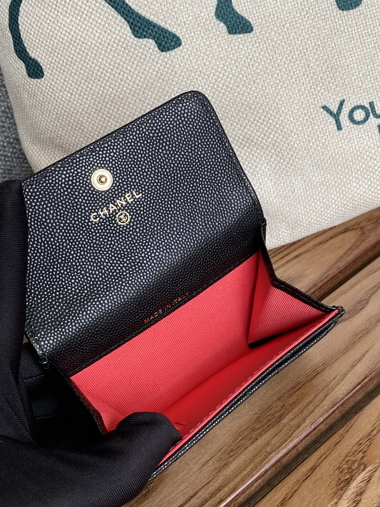 CC Large Tote 39 Light Beige Canvas Pearl Logo