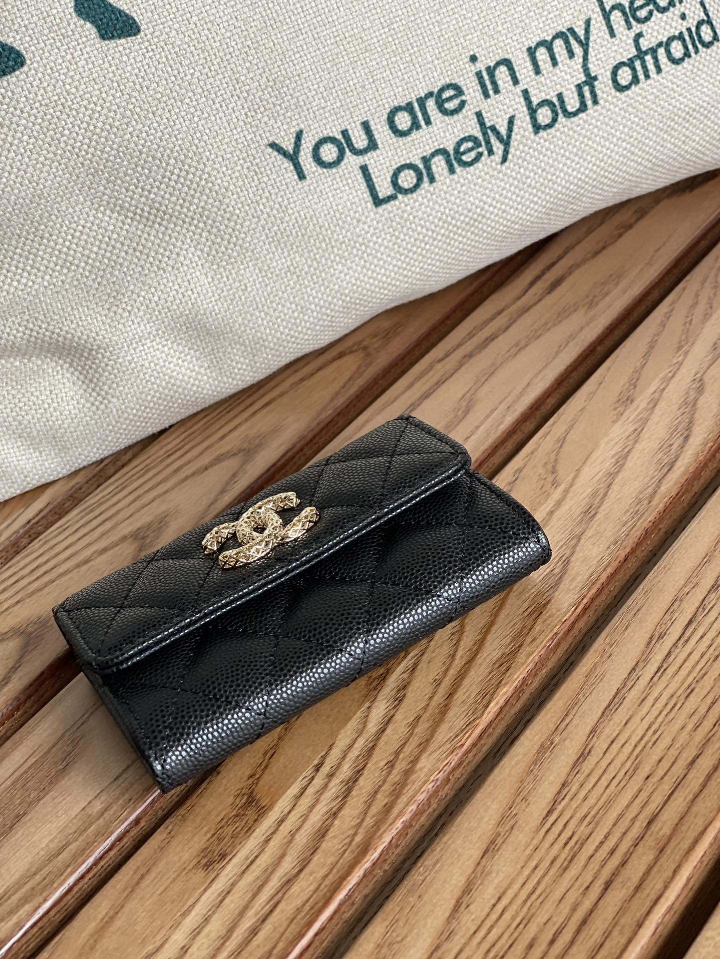 CC Large Tote 39 Light Beige Canvas Pearl Logo