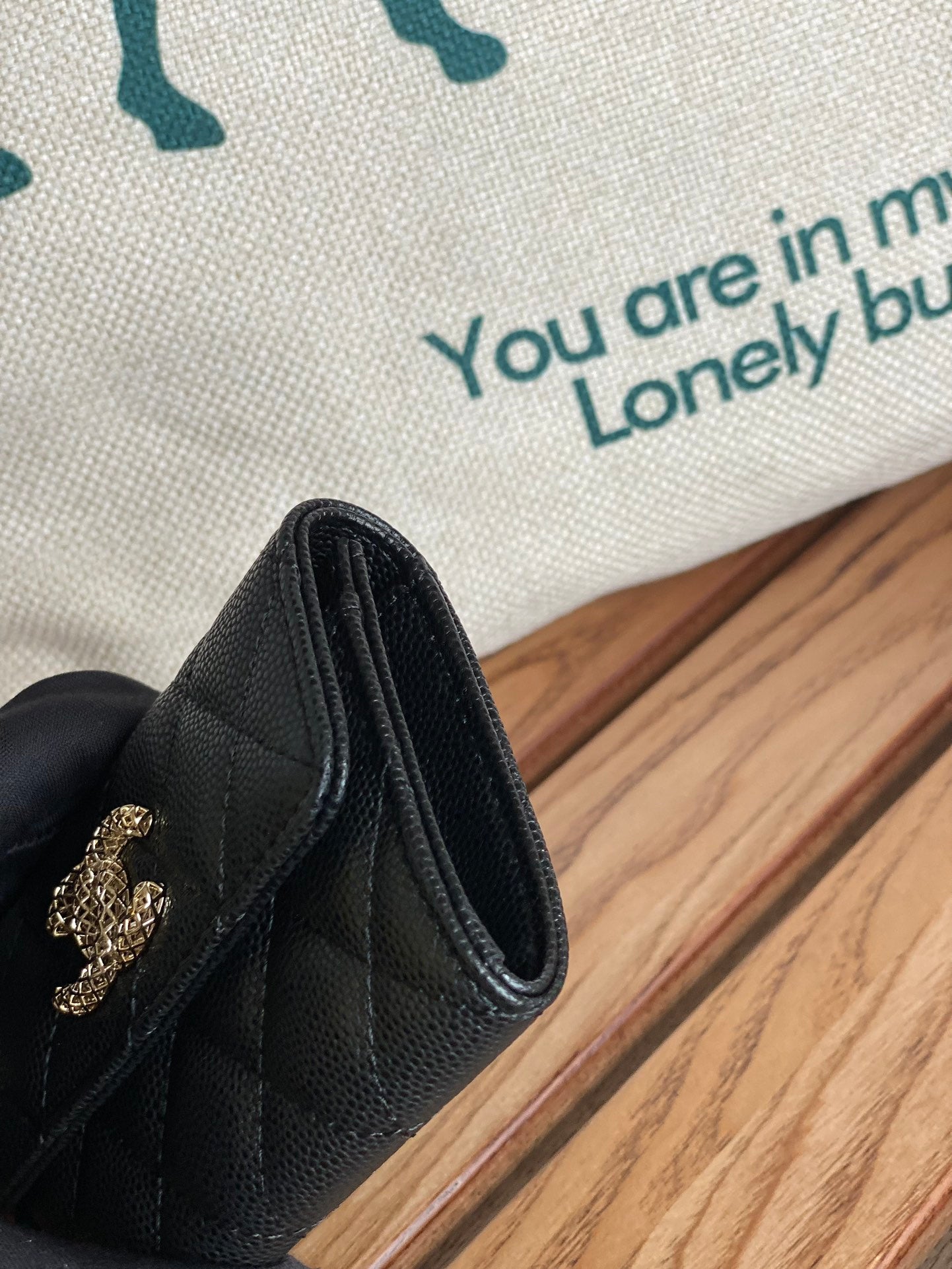 CC Large Tote 39 Light Beige Canvas Pearl Logo