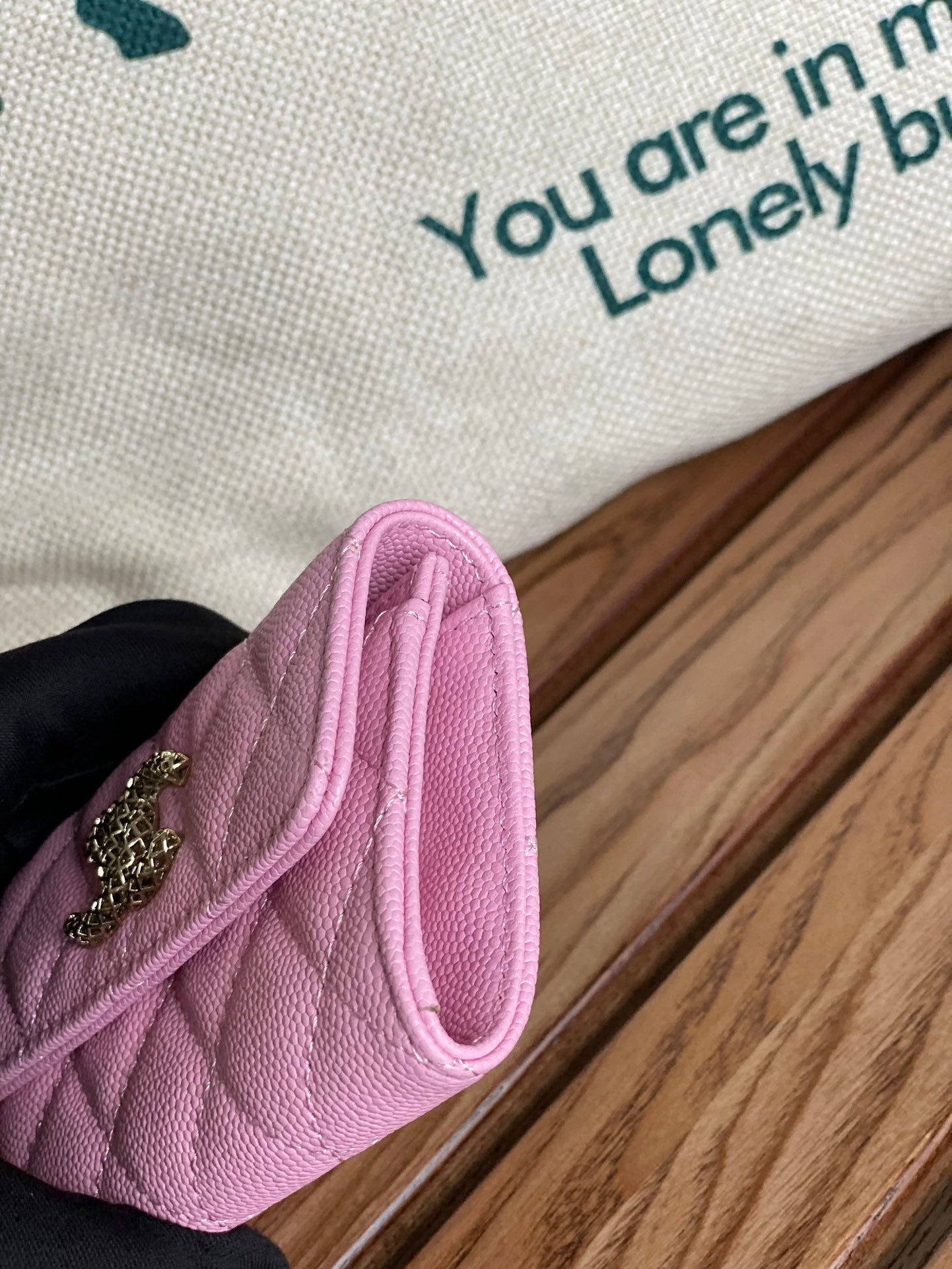 CC Large Tote 39 Light Beige Canvas Pearl Logo