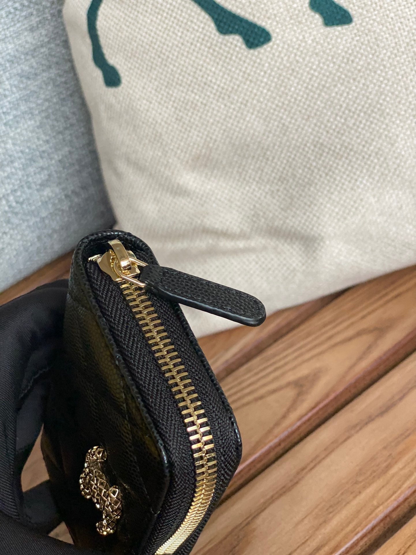 CC Large Tote 39 Light Beige Canvas Pearl Logo