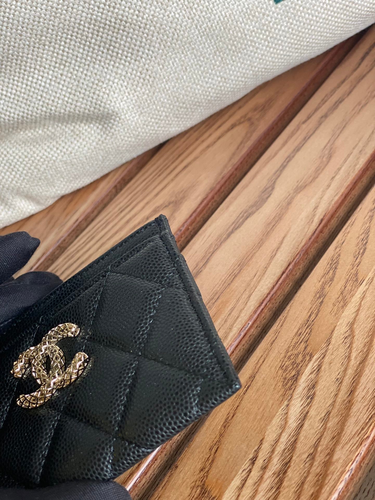 CC Large Tote 39 Light Beige Canvas Pearl Logo